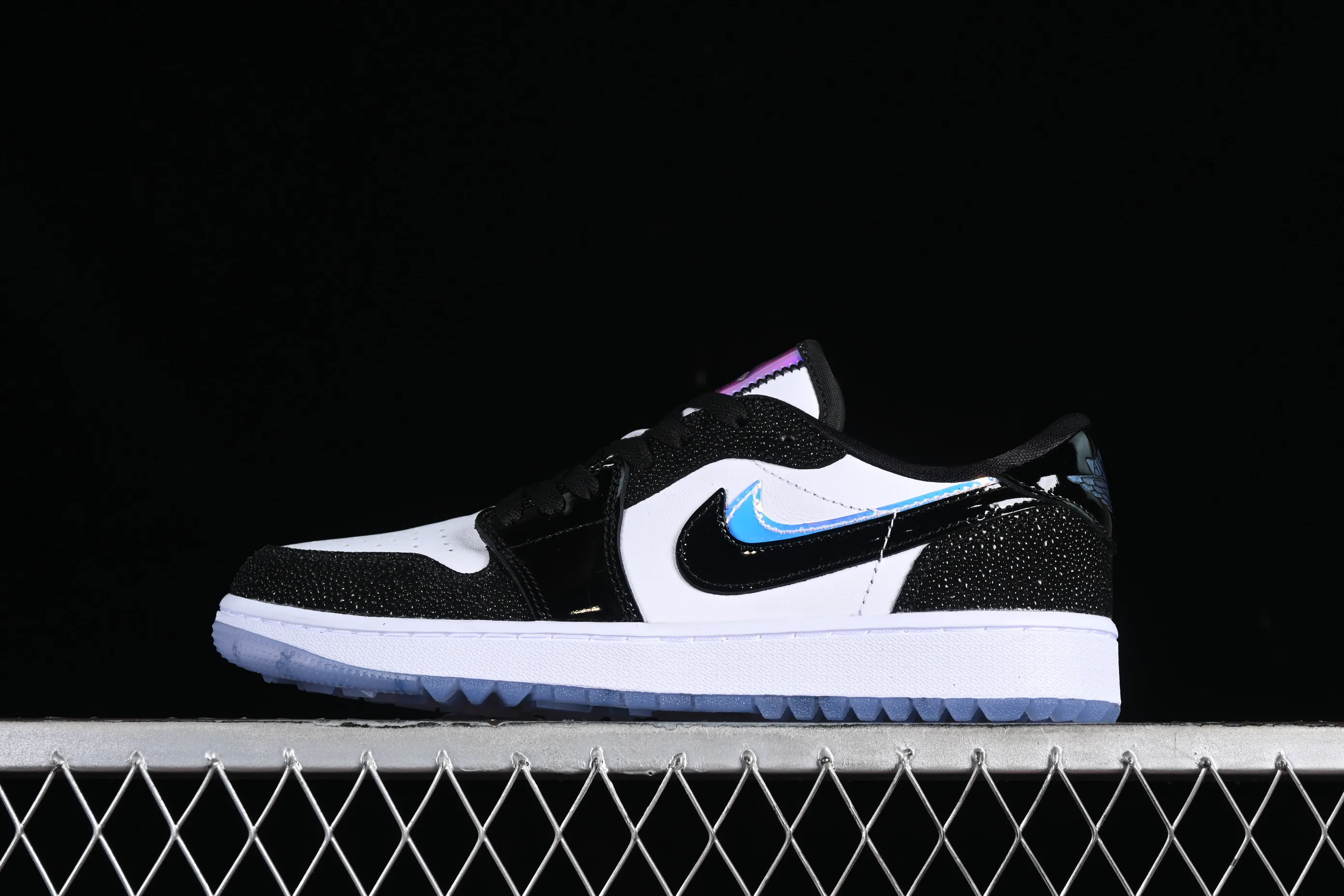 All categories Air Jordan Jordan series basketball shoes Air Jordan 1 Low G version pure original Air Jordan 1 Low Golf AJ1 Joe 1 new golf version laser patent leather black double hook FZ4159-100